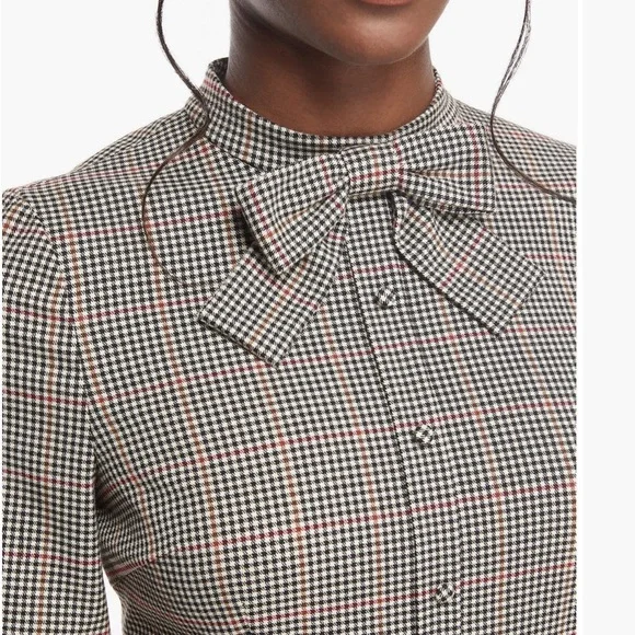 Gal Meets Glam Blanche Plaid Bow Dress - Picture 4 of 10